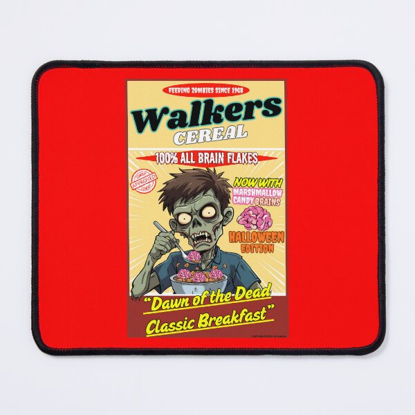Item preview, Funny Horror | Walkers Cereal Feeding Zombies Since 1968 100% All Brain Flakes Halloween Candy Brains Dawn of the Dead Zombie Classic designed and sold by theflandonian.