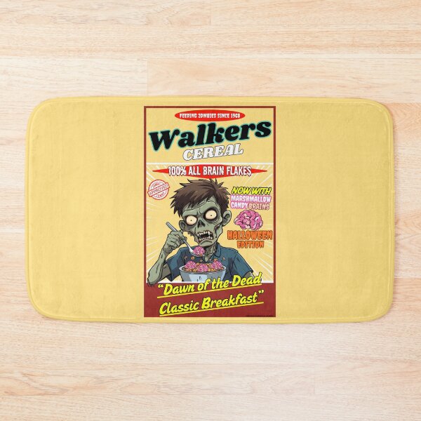 Item preview, Funny Horror | Walkers Cereal Feeding Zombies Since 1968 100% All Brain Flakes Halloween Candy Brains Dawn of the Dead Zombie Classic designed and sold by theflandonian.
