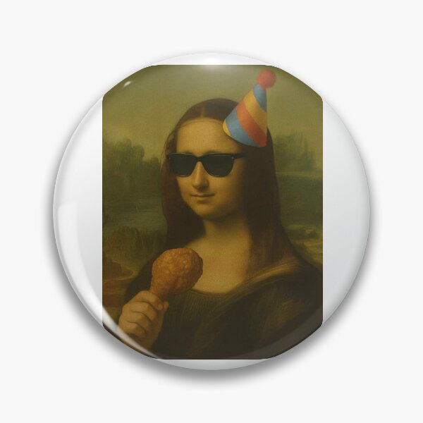 Item preview, Fried chicken Monalisa mona lisa party hat sunglasses happy birthday christmas funny prank meme gift weird designed and sold by CheeseBlueprint.