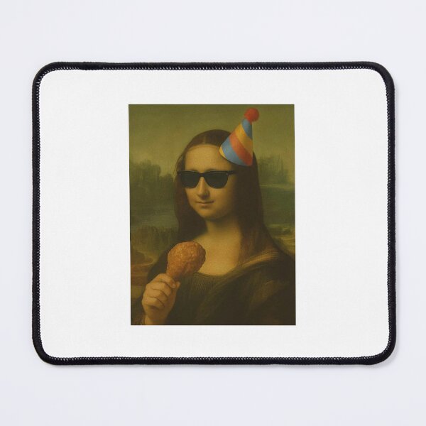 Item preview, Fried chicken Monalisa mona lisa party hat sunglasses happy birthday christmas funny prank meme gift weird designed and sold by CheeseBlueprint.