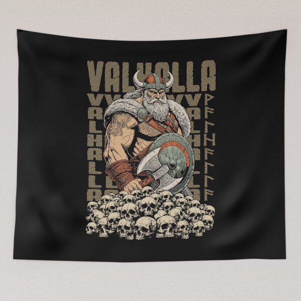 Item preview, Valhalla Runes Viking Warrior Skulls Norse Mythology designed and sold by GrandeDuc.
