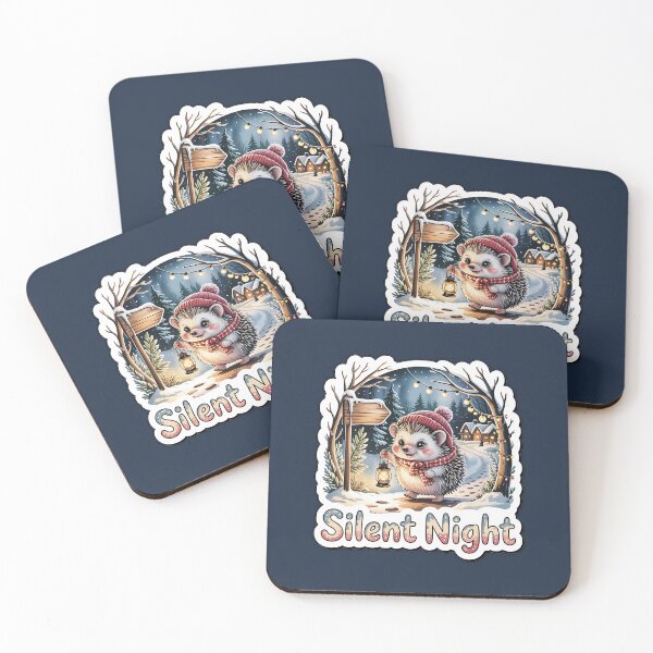 Item preview, Christmas Nostalgic Silent Night Hedgehog – Cute Christmas Animal Sticker designed and sold by Nuist25.
