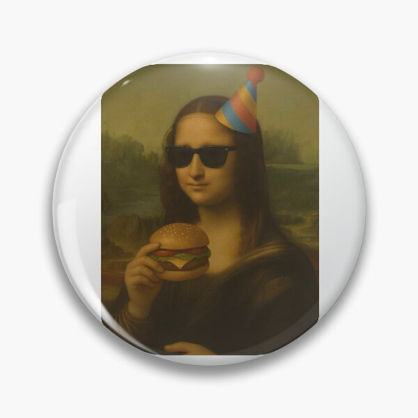 Item preview, Hamburger Monalisa mona lisa party hat sunglasses happy birthday christmas funny prank meme gift weird designed and sold by CheeseBlueprint.