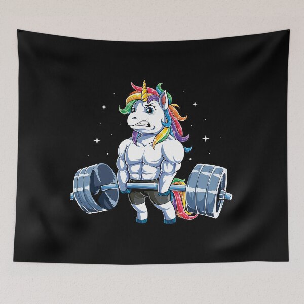 Item preview, Unicorn Weightlifting . Fitness Gym Deadlift Rainbow 	 Party 	 	  .  	 designed and sold by qdwvbcov11.
