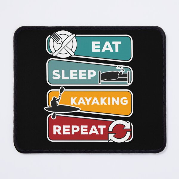 Item preview, Eat sleep kayaking repeat retro vintage water sports adventure designed and sold by HumansStuck12.