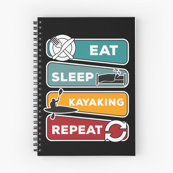 Item preview, Eat sleep kayaking repeat retro vintage water sports adventure designed and sold by HumansStuck12.