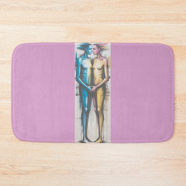 Item preview, Abstract Embrace: Blue & Yellow Figures Art By Merch, Limited Edition designed and sold by KILEYMARGSHOP.