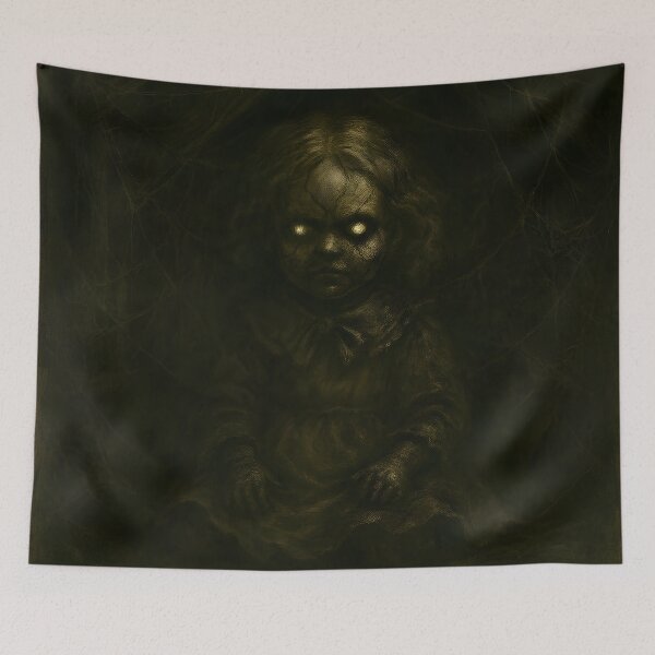 Item preview, Haunted Antique Doll With Glowing Eyes designed and sold by PandaTShirtShop.