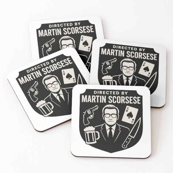 Item preview, martin scorsese Affiche minimaliste style polar – silhouette masculine et symboles gangster designed and sold by LoomisDreams.