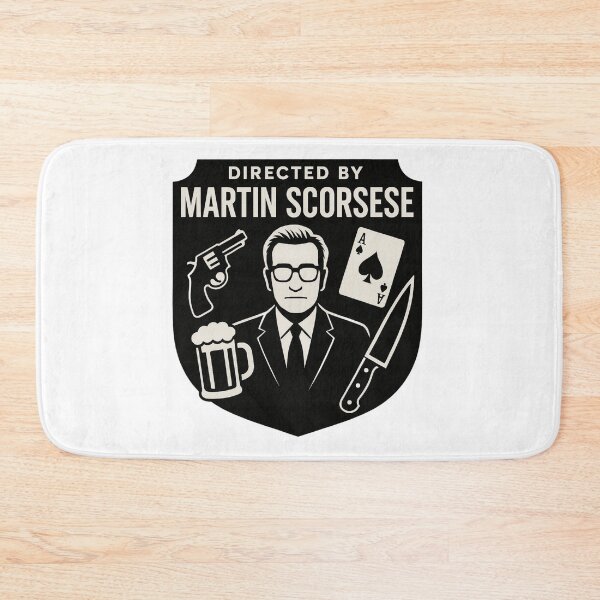 Item preview, martin scorsese Affiche minimaliste style polar – silhouette masculine et symboles gangster designed and sold by LoomisDreams.