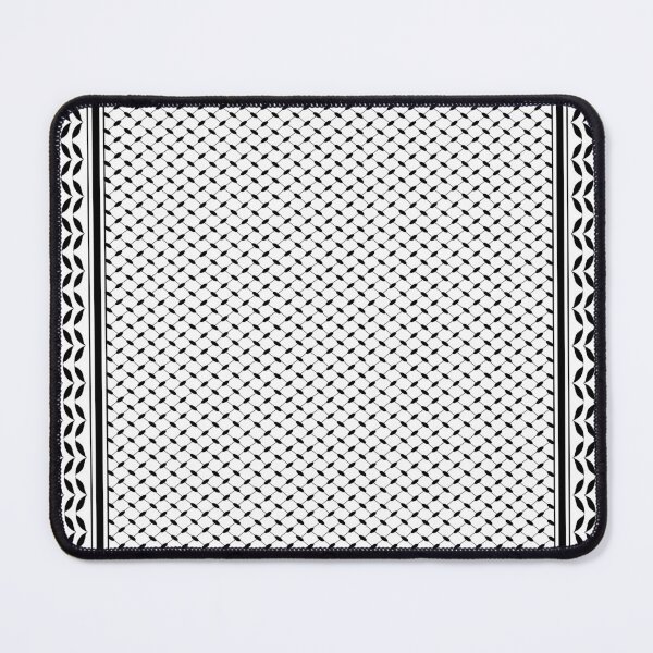 Item preview, Black & White Keffiyeh – 140 cm Large Square Scarf – Traditional Pattern designed and sold by Digital-Lys.