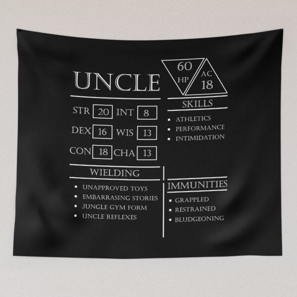 Item preview, Uncle Stats - Character Sheet - White  	 designed and sold by vljywwziuzs31.