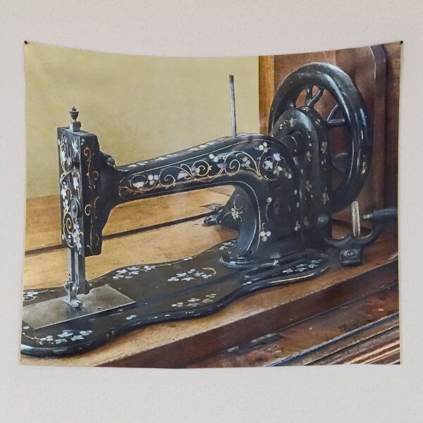 Item preview, Vintage Sewing Machine With Floral Motif designed and sold by Susan Savad.