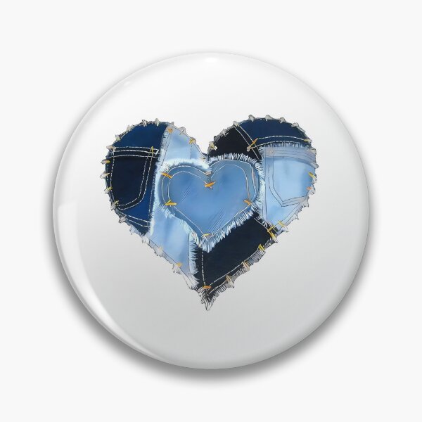 Artikelvorschau, Denim Heart Patchwork Shirt – Retro Y2K Grunge Aesthetic Tee entworfen und verkauft von margamPagenberg.