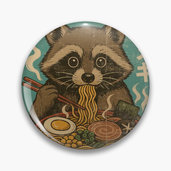 Item preview, Cute Raccoon Ramen Noodles Cute Japanese Retro Vintage Style Minimalist Graphic designed and sold by Damcoc.