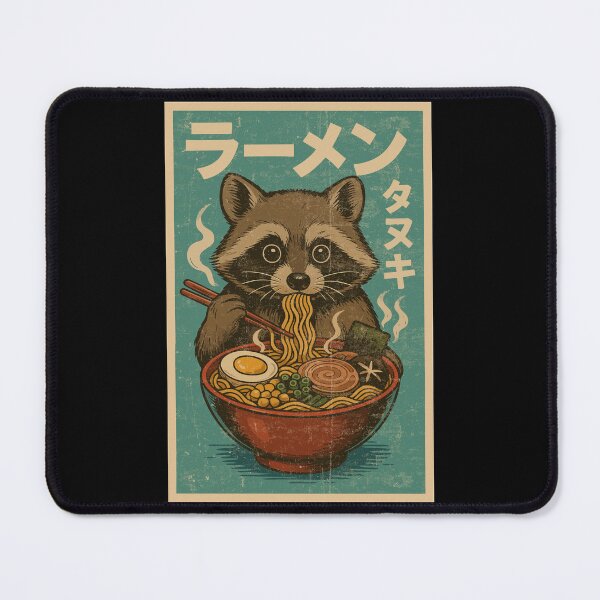 Item preview, Cute Raccoon Ramen Noodles Cute Japanese Retro Vintage Style Minimalist Graphic designed and sold by Damcoc.