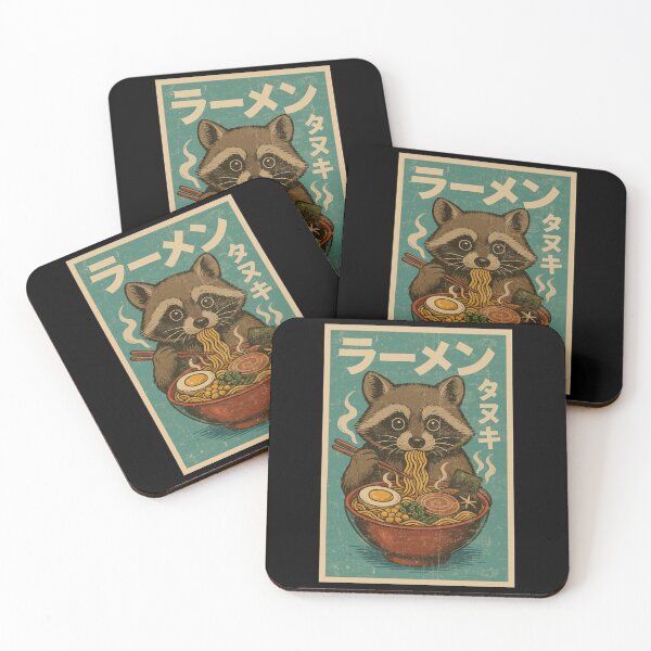 Item preview, Cute Raccoon Ramen Noodles Cute Japanese Retro Vintage Style Minimalist Graphic designed and sold by Damcoc.