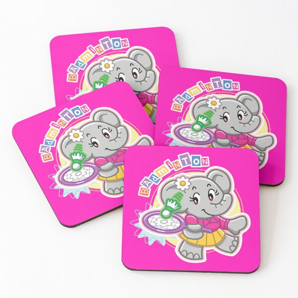 Item preview, Badminton Cute Cartoon Elephant designed and sold by DesignLacco.