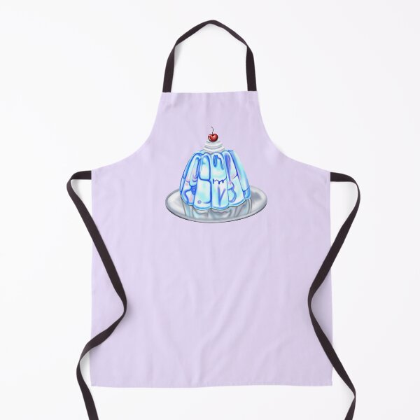 Item preview, Blue sweet jelly with cream and a cherry, on a silver plate designed and sold by katecheerycake.