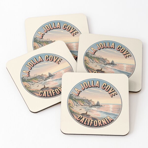 Item preview, La Jolla Cove California Retro Circle Sticker designed and sold by Horizon Tales.