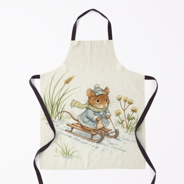 Item preview, Little Winter Mouse on a Wooden Sled designed and sold by Pasteltone.