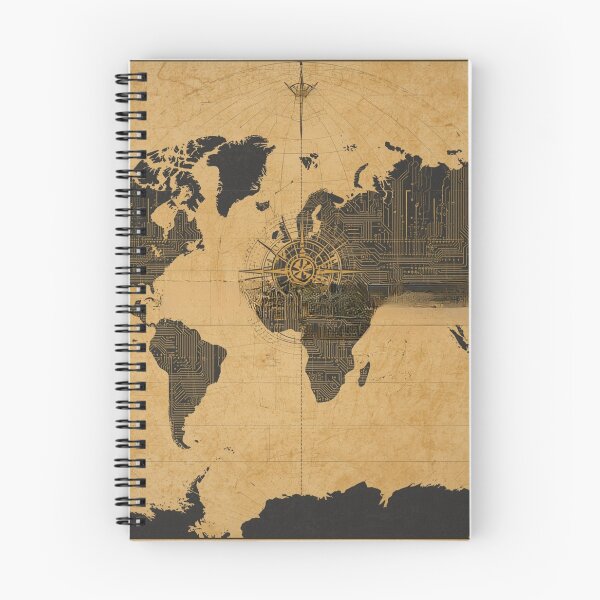 Item preview, Cyberpunk Cartographer: Circuit Board World Map designed and sold by SaadArtCo.