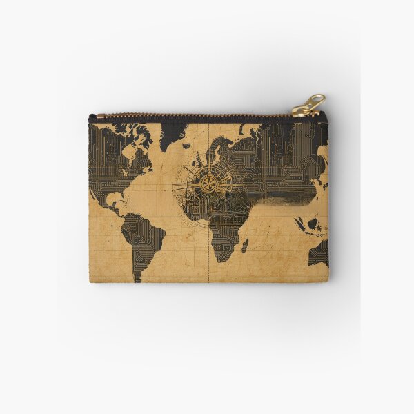 Item preview, Cyberpunk Cartographer: Circuit Board World Map designed and sold by SaadArtCo.