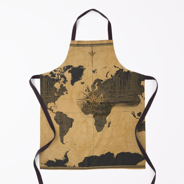 Item preview, Cyberpunk Cartographer: Circuit Board World Map designed and sold by SaadArtCo.