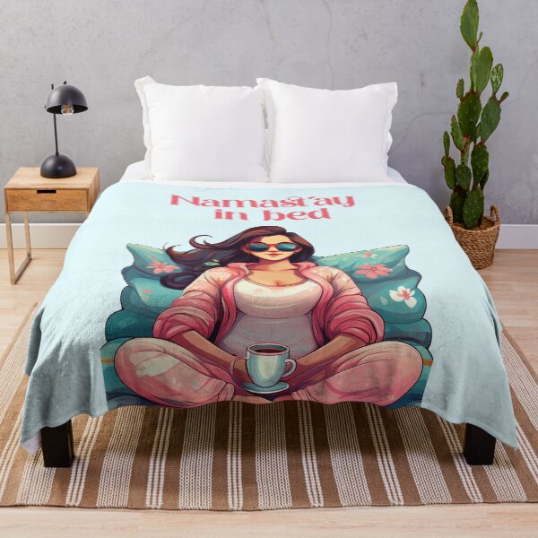 Item preview, Namast’ay in Bed Funny Yoga Pajama designed and sold by TeeLabDesign.