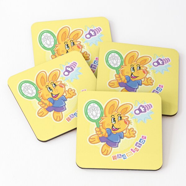 Item preview, Badminton Cute Cartoon Rabbit designed and sold by DesignLacco.