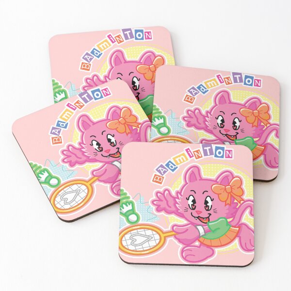 Item preview, Badminton Cute Cartoon Cat designed and sold by DesignLacco.