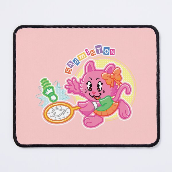 Item preview, Badminton Cute Cartoon Cat designed and sold by DesignLacco.