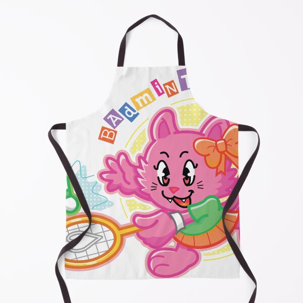 Item preview, Badminton Cute Cartoon Cat designed and sold by DesignLacco.