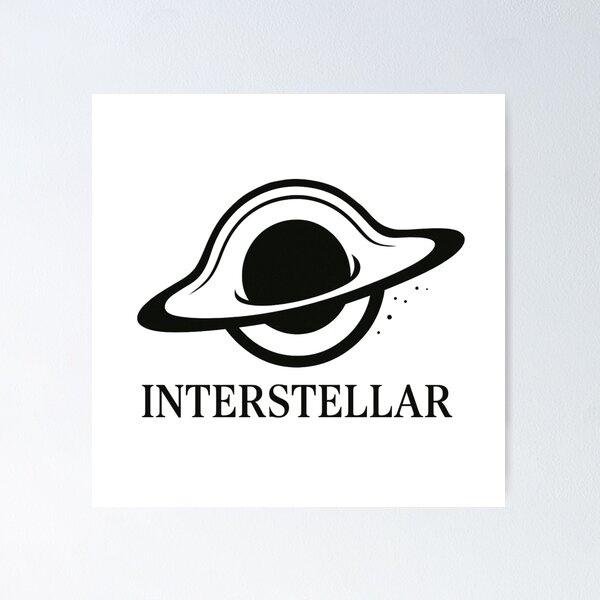 Item preview, Ilustración minimalista de un planeta anillado interestelar: arte espacial en blanco y negro, viaje interestelar designed and sold by LoomisDreams.