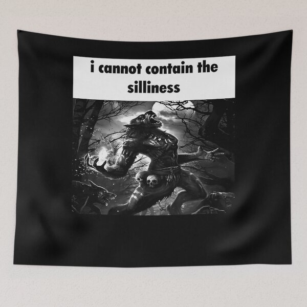 Item preview,  I Cannot Contain The Silliness Wolf Meme designed and sold by SylvieDelaunay.