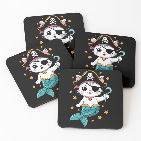 Item preview, Pirate Mermaid Cat Cats Lovers Kitten Pet Cute designed and sold by Turbotine.