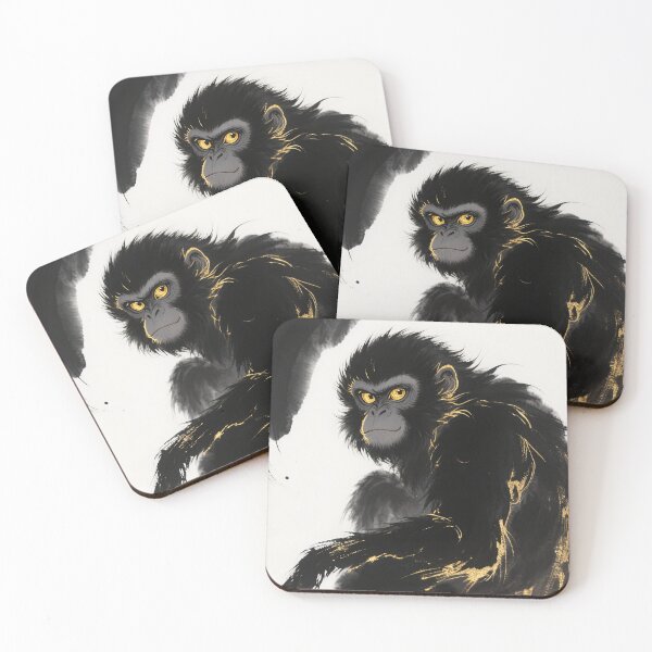 Item preview, Golden-Eyed Monkey Amidst Ink Whispers designed and sold by zzz888.