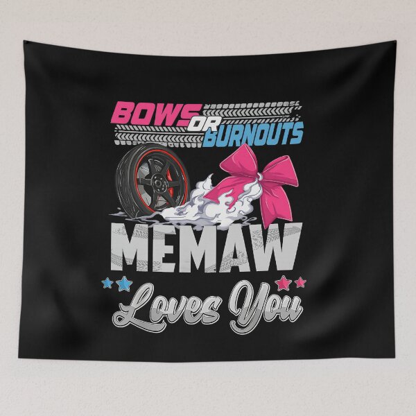 Item preview, burnouts or bows gender reveal Party Announcement MEMAW designed and sold by BornBorn.