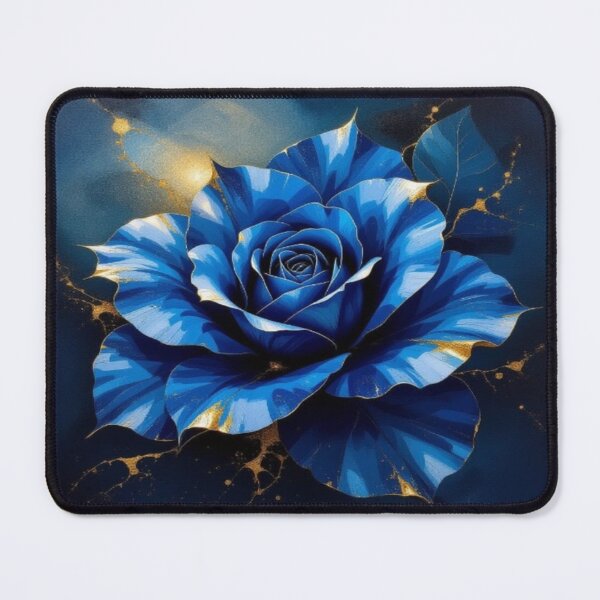 Item preview, Blue Rose with golden shimmer – surreal elegance & poetic contrast for dreamers worldwide designed and sold by FotoworldEdel.