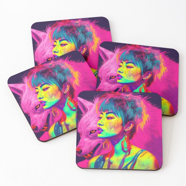 Item preview, Neon Wolf Portrait designed and sold by StrawberryStudio.