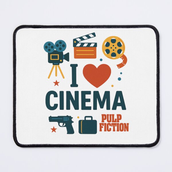Item preview, “I love cinema” poster – colorful retro design – movie and noir icons designed and sold by LoomisDreams.