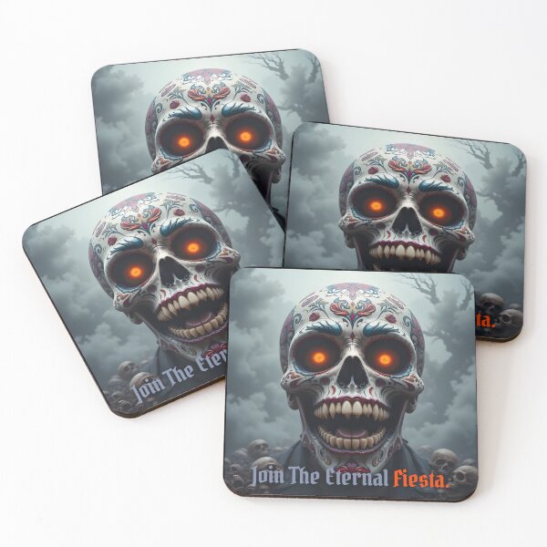 Item preview, Sugar Skull "Join the eternal fiesta." | Dia de los Muertos Metal Art designed and sold by EnigmaticGoth.