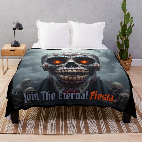 Item preview, Sugar Skull "Join the eternal fiesta." | Dia de los Muertos Metal Art designed and sold by EnigmaticGoth.