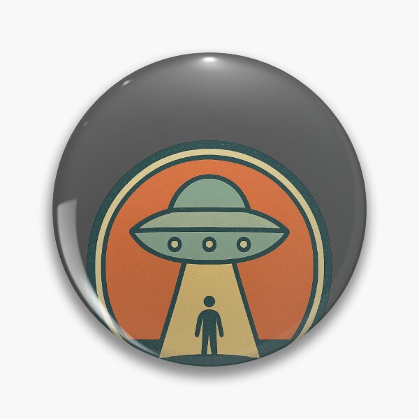 Item preview, Retro UFO Badge Design designed and sold by Le Grand Requin.