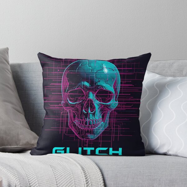 Artikelvorschau, Glitch im System – Cyberpunk Neon Skull entworfen und verkauft von MysticOMG.