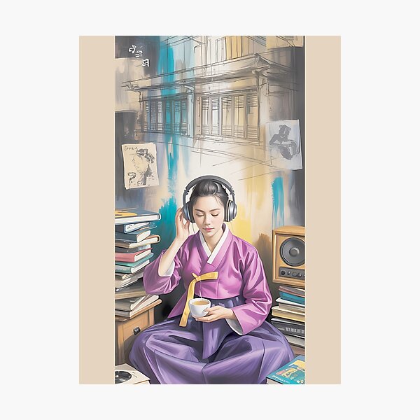 Item preview, Retro Korean Vibes: Music & Books Art By Merch, Limited Edition designed and sold by MADISYNDONALD.