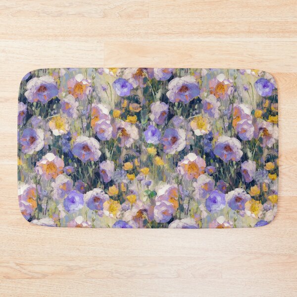 Item preview, Spatula oil painting flowers purple designed and sold by Alessandro Remo Mazzoni Remotextiles.