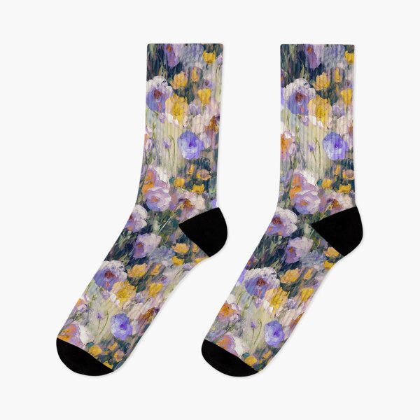 Item preview, Spatula oil painting flowers purple designed and sold by Alessandro Remo Mazzoni Remotextiles.