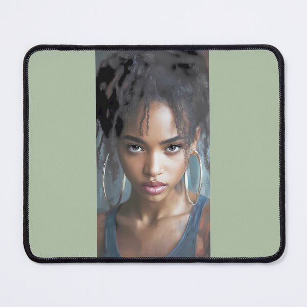 Item preview, Bold Beauty Portrait With Golden Hoop Earrings By Merch, Limited Edition designed and sold by MADISYNDONALD.