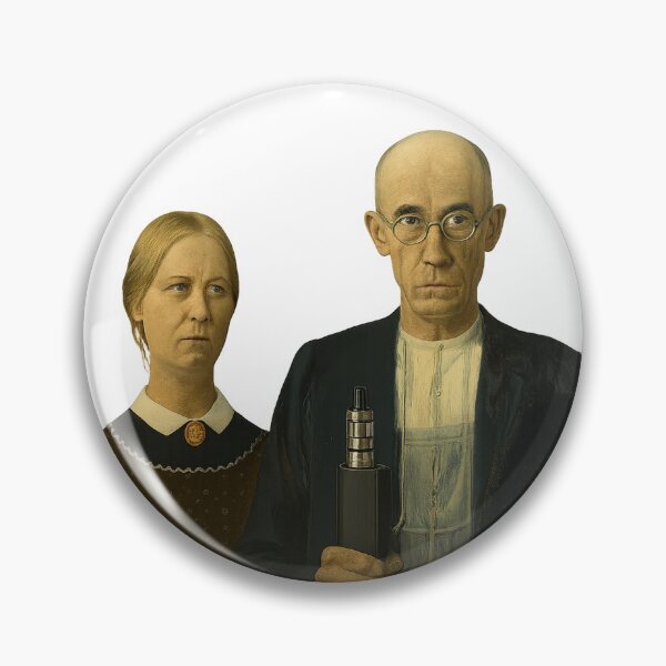 Item preview, American Gothic Vape – Funny Parody of Grant Wood’s Iconic Painting designed and sold by House of Taste Vape Designs.